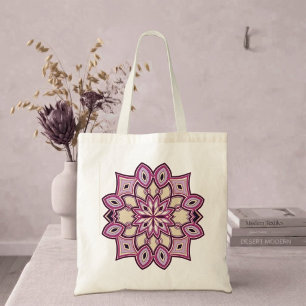 Tote Bag Mandala de fleurs roses