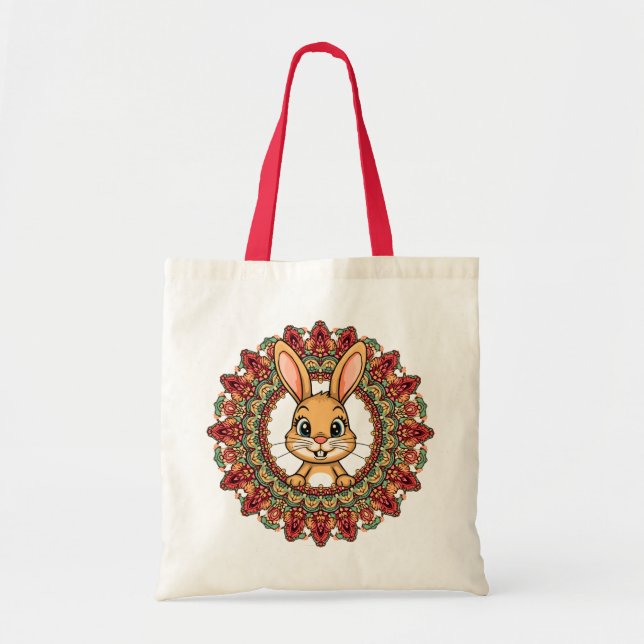 Tote Bag Mandala de lapin  (Devant)