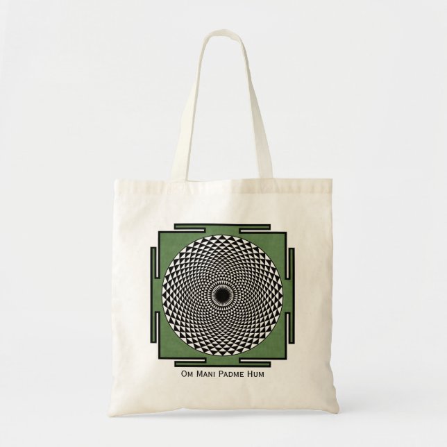 Tote Bag mandala de prière Om Mani Padme Hum (Devant)