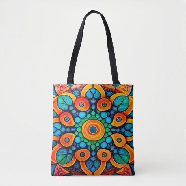 Tote Bag Mandala Ethnique Audacieux (Devant)