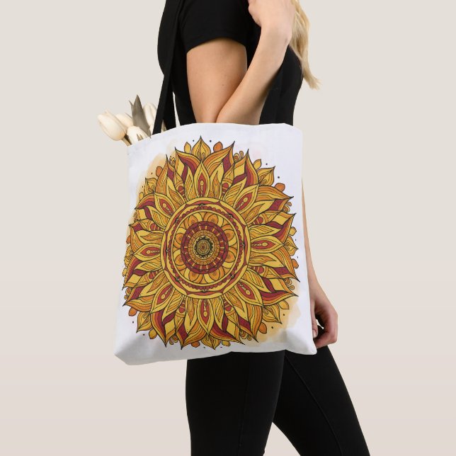 Tote Bag Mandala Floraison Solaire (De près)