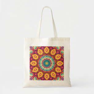 Tote Bag Mandala Floral Abstrait Coloré Lumineux