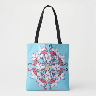 Tote Bag Mandala fourre-tout de Flamant rose