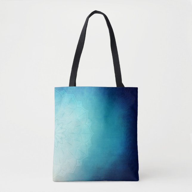 Tote Bag Mandala Ombre Bleu (Devant)