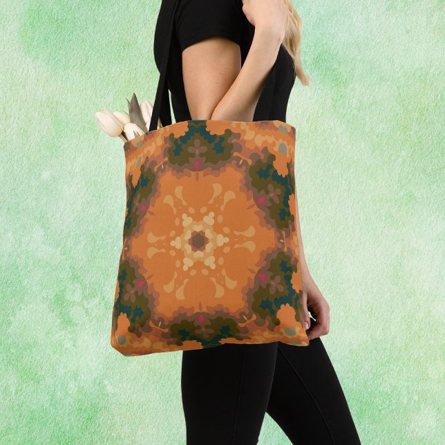 Tote Bag Mandala Orange et Jaune (Créateur téléchargé)