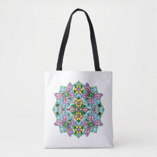 Tote Bag Mandala, papillon lunaire tiré à la main