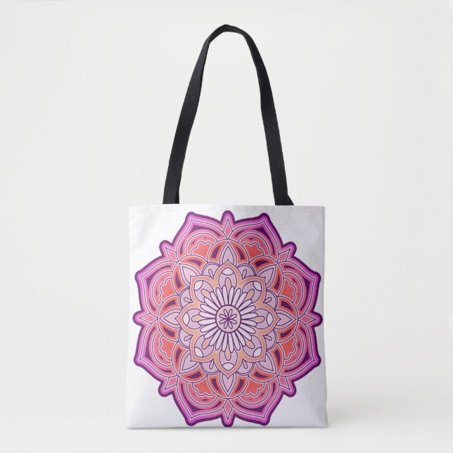 Tote Bag Mandala Rose (Devant)