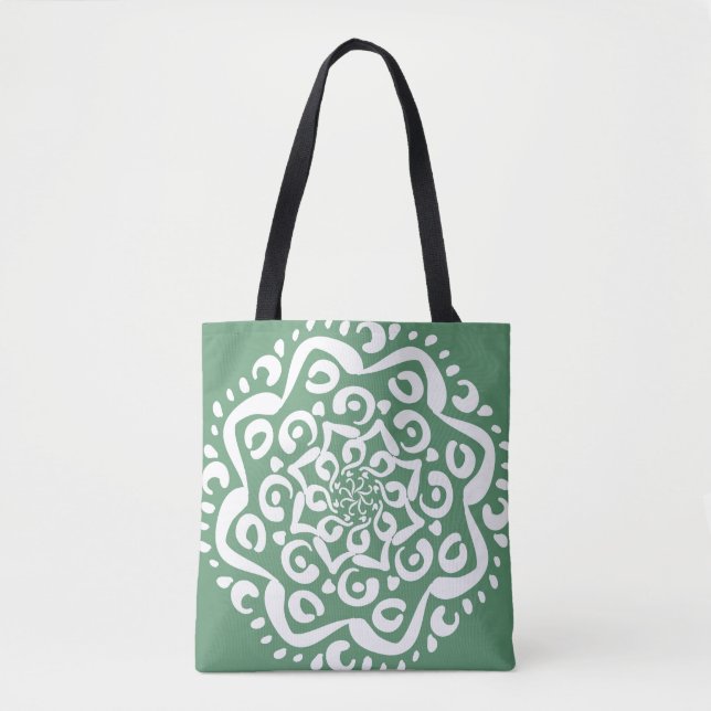 Tote Bag Mandala sage (Devant)