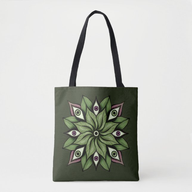 Tote Bag Mandala - Trippy Floral Patal (Devant)