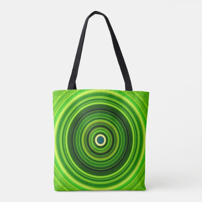 Tote Bag Mandala vert géomagnétique (Dos)