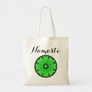 Tote Bag Mandala vert Namaste moderne