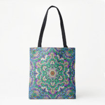 "Mandala vert" v2 Fourre-tout/sac d'épaule :