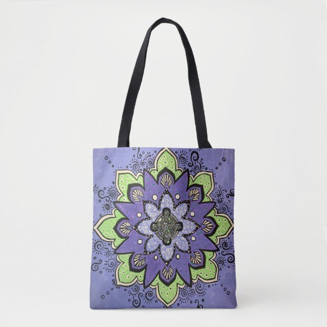 Tote Bag Mandala violet (Devant)