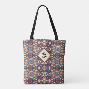 Tote Bag Mandalas de connexion Turquoise, Jaune et Brown