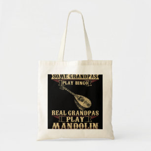 Tote Bag Mandolin Lover Mens Certains Jouent Bingo Real Gra