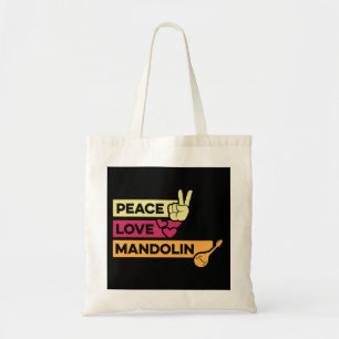 Tote Bag Mandolin Lover Peace Love Mandolin Maestro