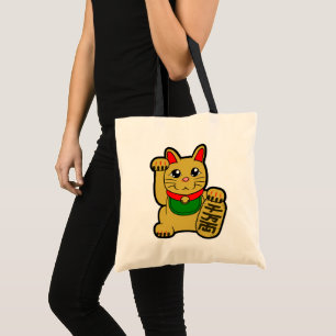 Tote Bag Maneki Neko : Chat à chance doré