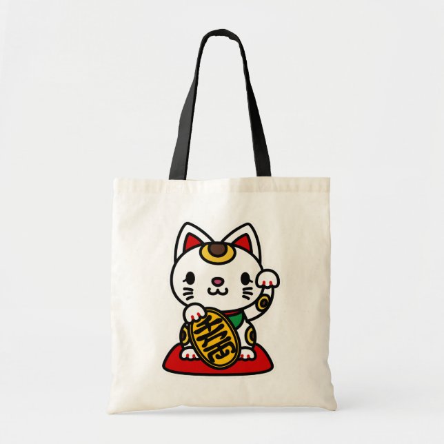 Tote Bag Maneki Neko (Chat chanceux) (Devant)