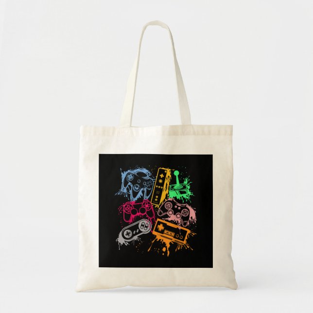 Tote Bag Manettes de console de jeux vidéo rétro 80's 90's  (Devant)