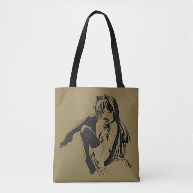Tote Bag Manga, Neko Catgirl Furry Kawaii Loli (Devant)