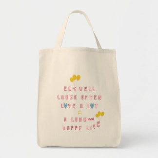 Tote Bag Mange bien, Rire souvent, Aimer beaucoup