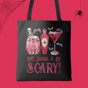 Tote Bag Manger, boire et avoir peur Cocktails Halloween