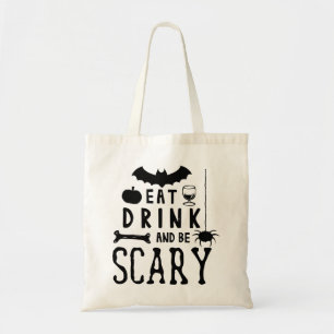 Tote Bag manger boire et être effrayant halloween