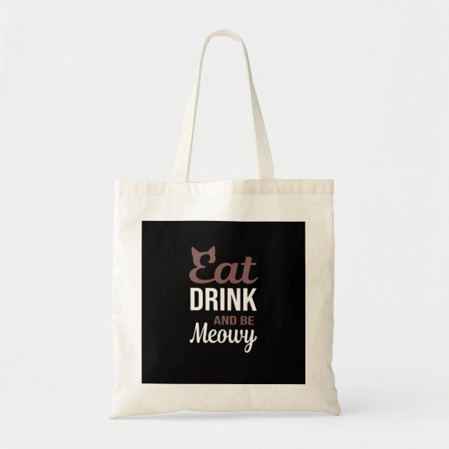 Tote Bag Manger Boire Et Être Félin Style Créatif (Devant)