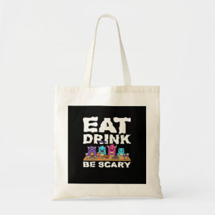 Tote Bag Manger Boire Être Effrayant Créatif Halloween Mons