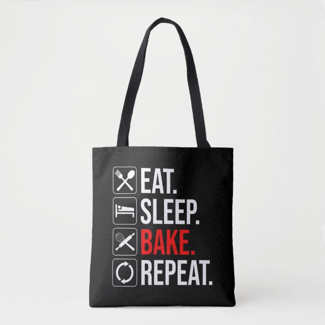 Tote Bag Manger. Dormir. Du pain. Recommencer (Devant)
