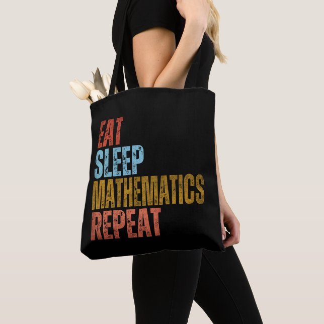 TOTE BAG MANGER DORMIR MATHÉMATIQUES RÉPÉTER  (De près)