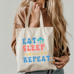 Tote Bag Manger Dormir Plage Répéter Vibrations Estivales