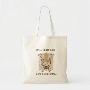 Tote Bag Manger Dormir S'étaler Design Drôle de Bouledogue