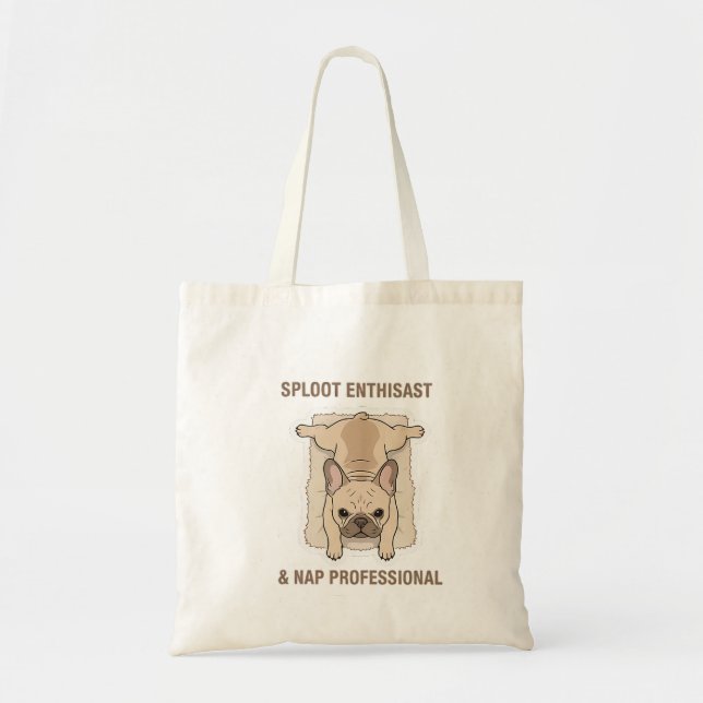 Tote Bag Manger Dormir S'étaler Design Drôle de Bouledogue  (Devant)