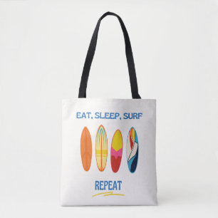 Tote Bag Manger, Dormir, Surfer, Répéter - Vie de Plage