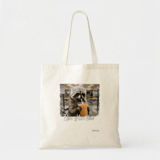 Tote Bag Manger ici maintenant Raton laveur Dame de cantine