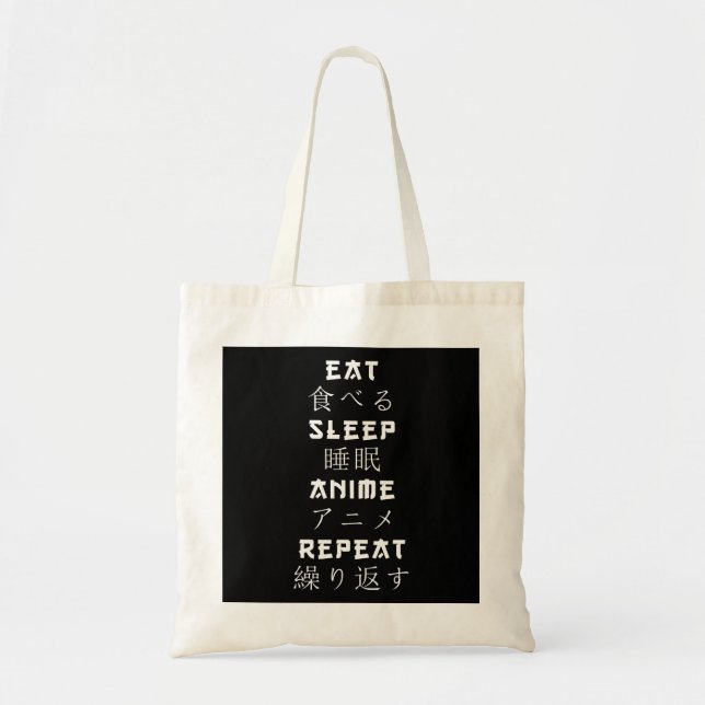 Tote Bag Manger Sleep Anime Répéter Japonais Manga Lover (Devant)
