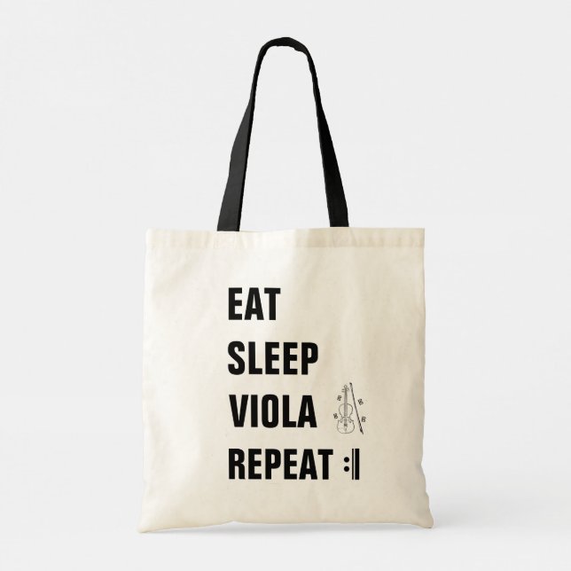 Tote Bag Manger Viola de sommeil Répéter la musique (Dos)