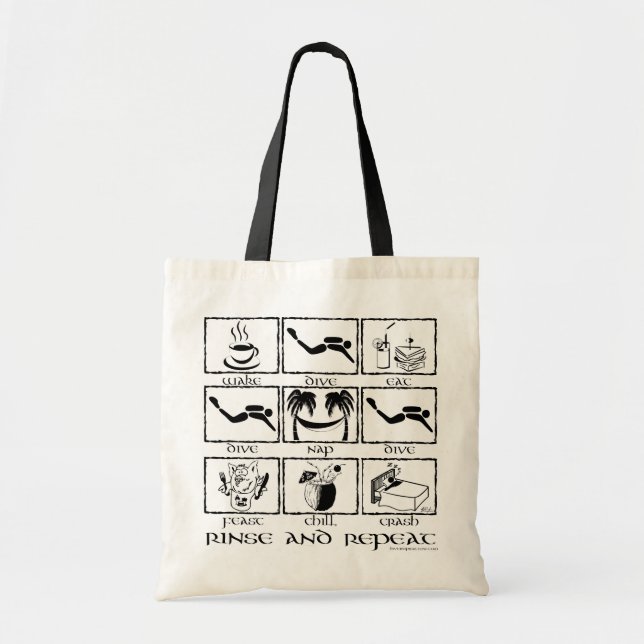Tote Bag Mangez le rinçage et la répétition de piqué de (Devant)