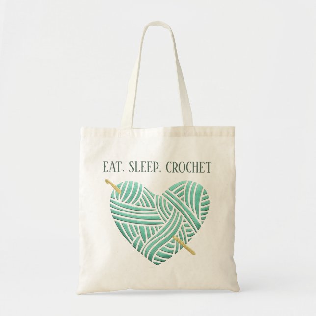 Tote Bag Mangez le sommeil et le coeur du Crochet (Devant)