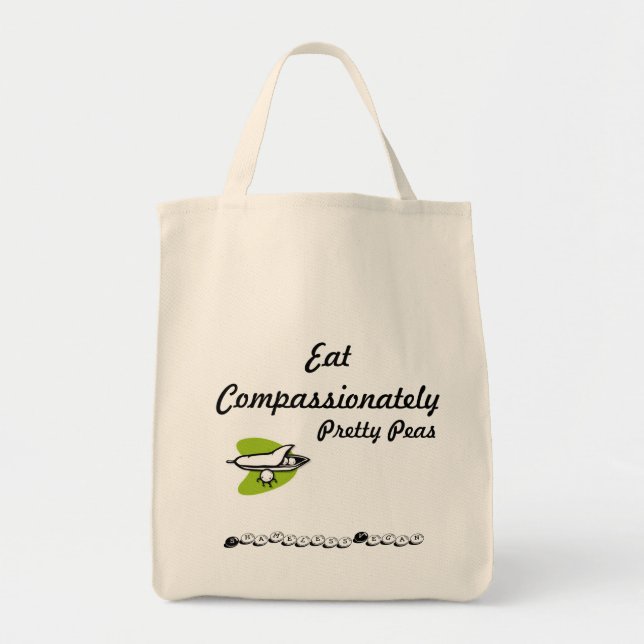 Tote Bag Mangez les pois compatissant jolis (Devant)
