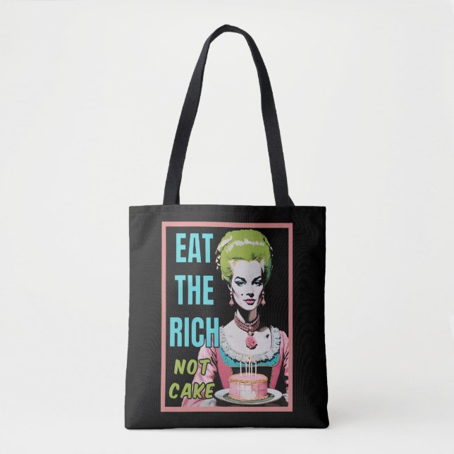 Tote Bag Mangez les riches, pas le gâteau (Devant)