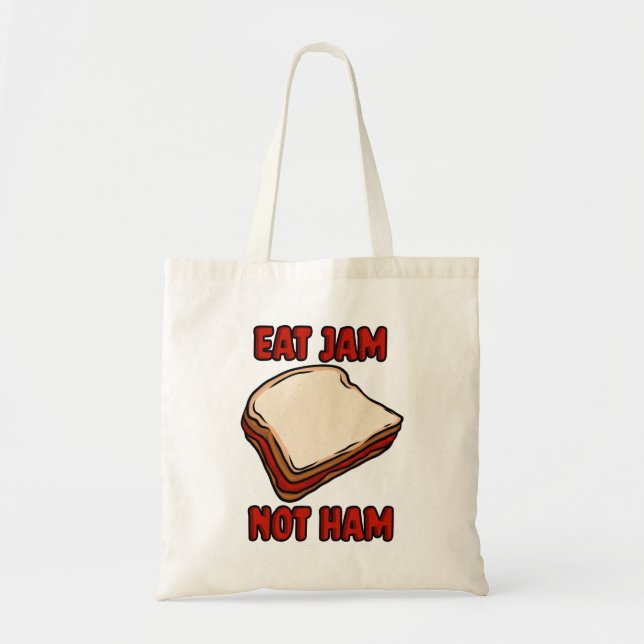 Tote Bag Mangez l'illustration de végétalien de jambon de (Devant)
