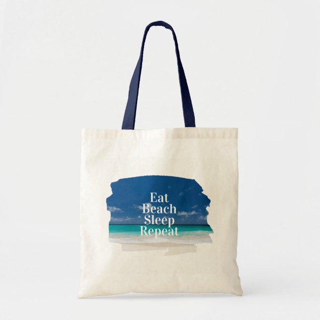 Tote Bag Mangez Plage du sommeil Répéter Eau tropicale Turq (Devant)
