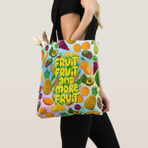 Tote Bag Mangez plus de fruits   yoga alimentaire sain moti