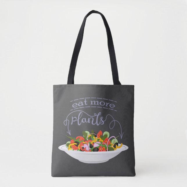 Tote Bag Mangez plus de plantes frais motivation salade let (Devant)