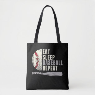 Tote Bag Mangez Sleep Baseball Répéter Funny Baseball Playe