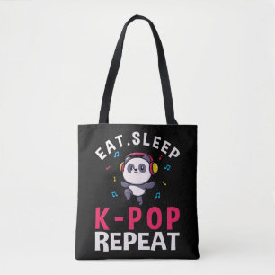 Tote Bag Mangez Sleep KPop Répéter Kawaii Panda