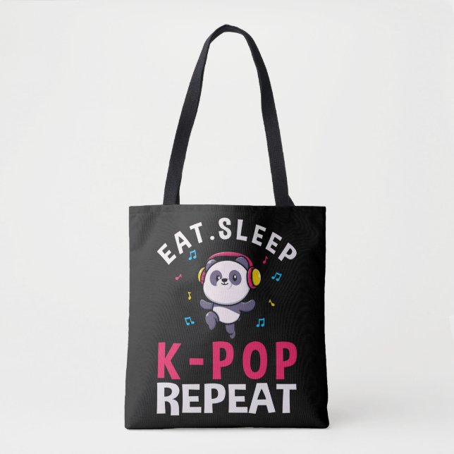 Tote Bag Mangez Sleep KPop Répéter Kawaii Panda (Devant)