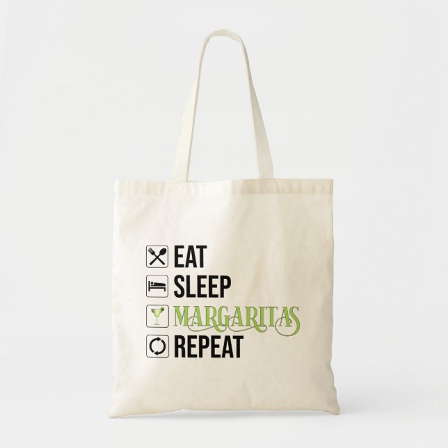 Tote Bag Mangez Sleep Margaritas Répéter (Devant)